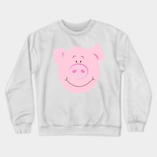 Cute Happy Pig - Purple Crewneck Sweatshirt
